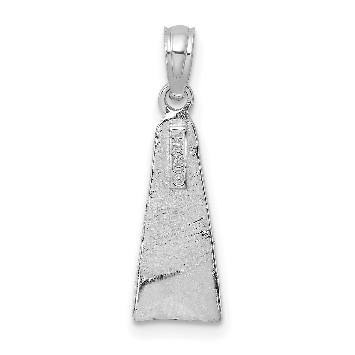 14k White Gold Virgin Mary Pendant, Religious Catholic Medal with Our Lady in Prayer