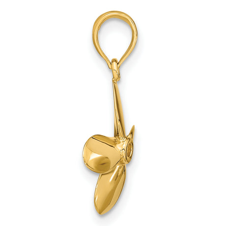 14k Yellow Gold Flower Pendant, Four Petal Botanical Charm, Feminine Minimalist Design