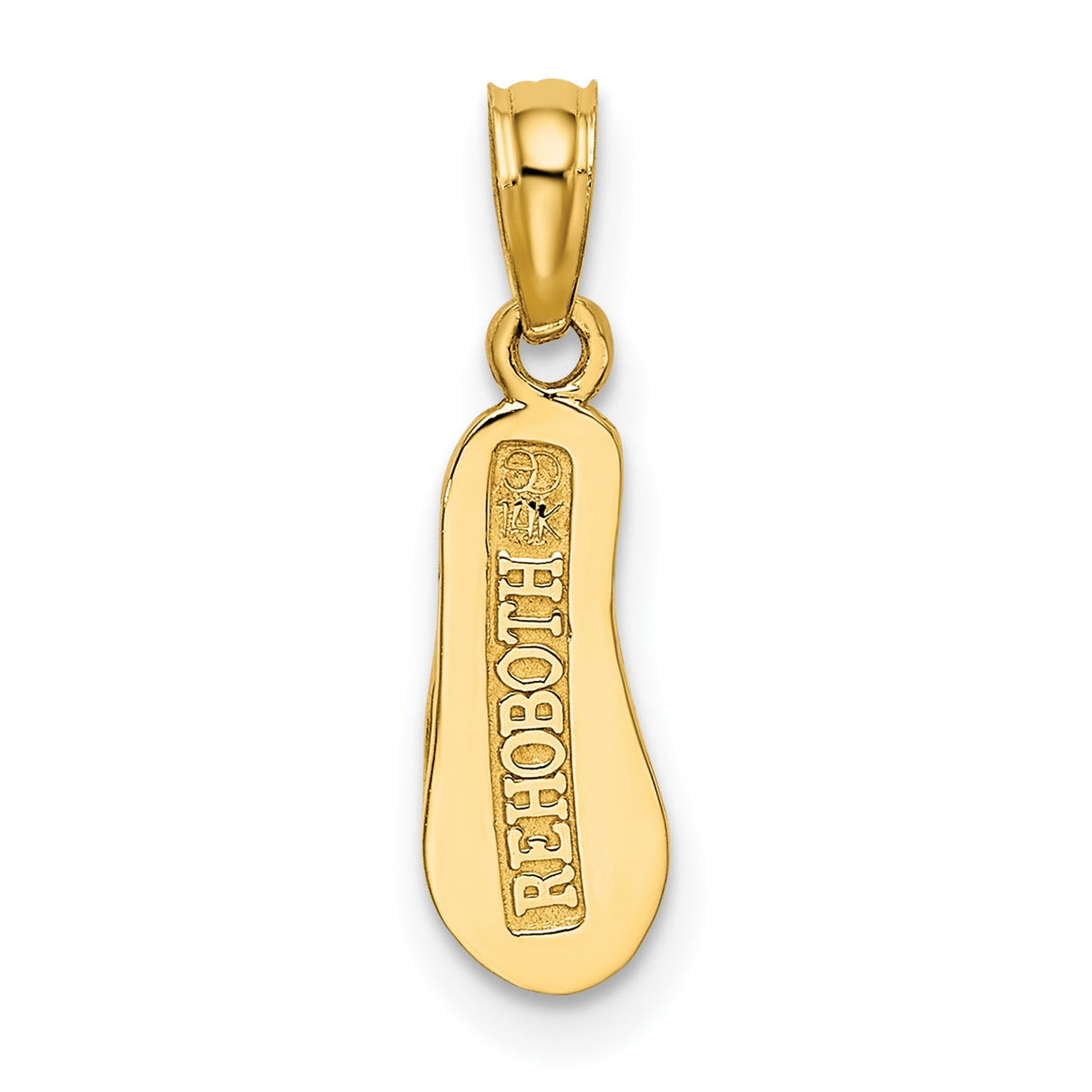 14k Yellow Gold Flip Flop Sandal Pendant, Coastal Vacation Style Charm for Women or Unisex Wear