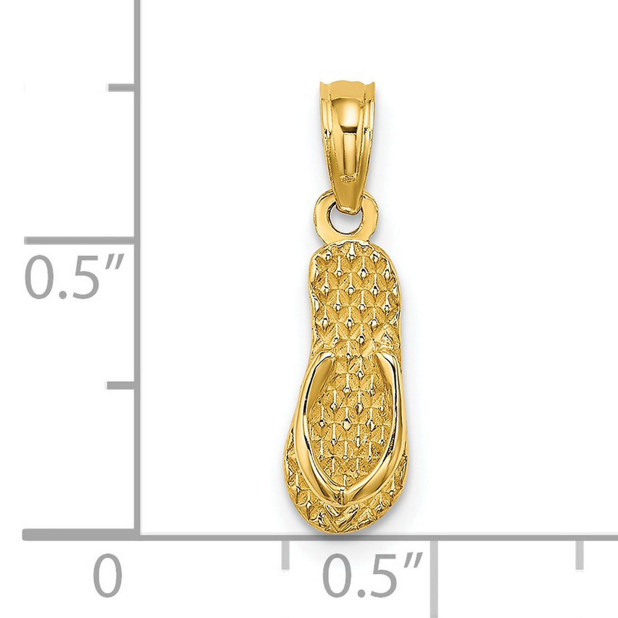 14k Yellow Gold Flip Flop Sandal Pendant, Coastal Vacation Style Charm for Women or Unisex Wear