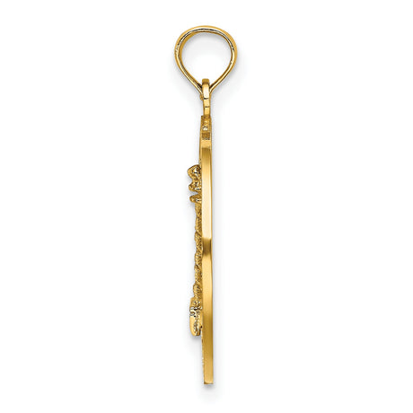 14k Yellow Gold Lighthouse Pendant with Coastal Design, Nautical Maritime Charm