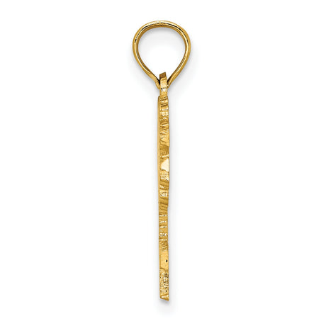 14k Yellow Gold Jamaica Pendant with Palm Tree Design, Tropical Island Charm