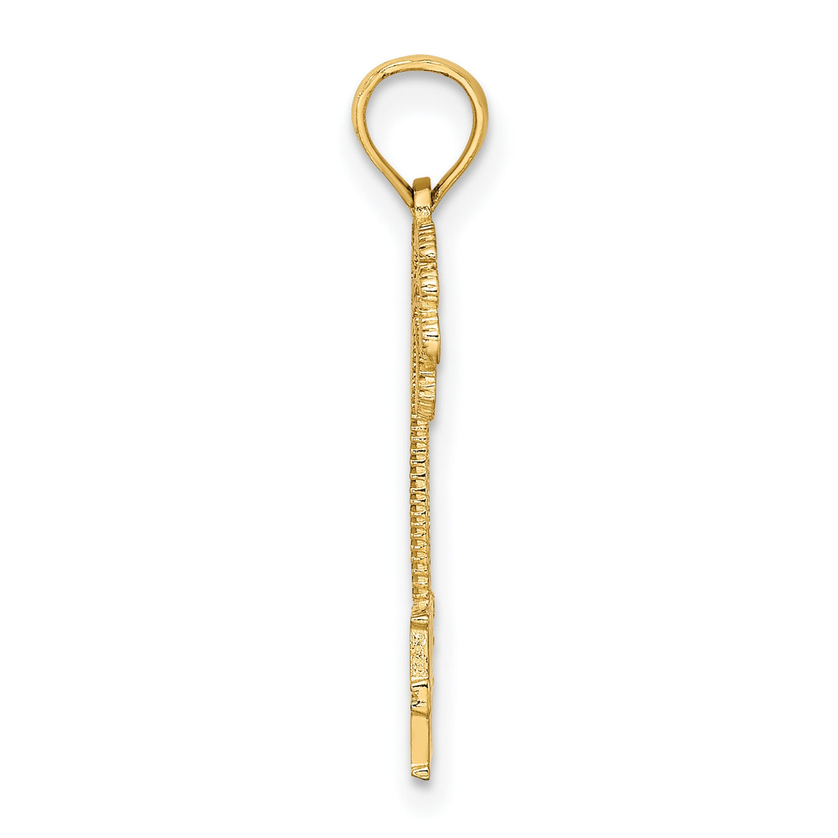 14k Yellow Gold Palm Tree Pendant, Tropical Vacation Charm, South Beach Miami Jewelry