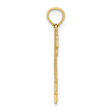 14k Yellow Gold Palm Tree Pendant, Tropical Vacation Charm, South Beach Miami Jewelry