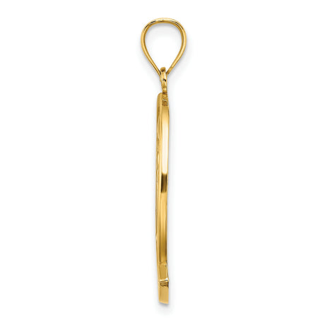 HAWAII Dolphins in Waves Charm Pendant in Real 14k Yellow Gold