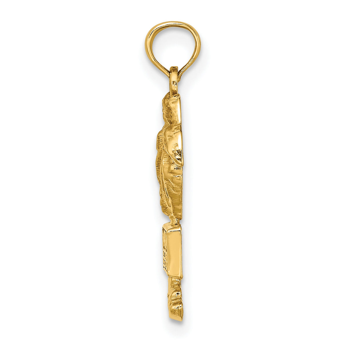 MIAMI BEACH Palm Trees Charm Pendant in Real 14k Yellow Gold
