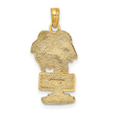 MIAMI BEACH Palm Trees Charm Pendant in Real 14k Yellow Gold