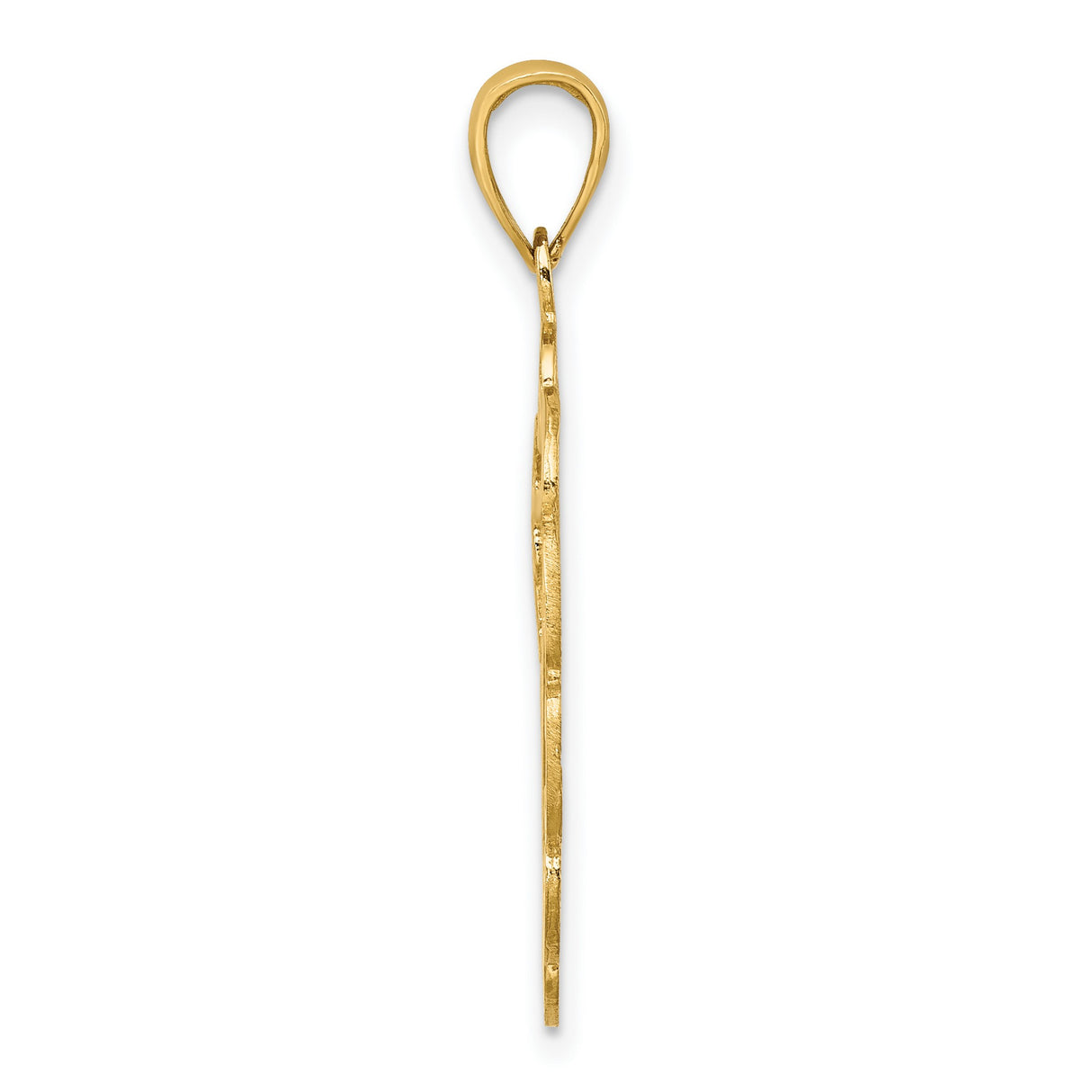 14k Yellow Gold Pelican Pendant with Bird on Branch in Ornate Circle Frame