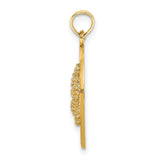 14k Yellow Gold Pendant with Textured Starfish Design, Sanibel Coastal Charm
