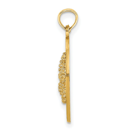 14k Yellow Gold Pendant with Textured Starfish Design, Sanibel Coastal Charm