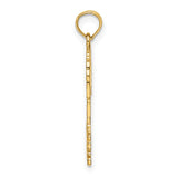14k Yellow Gold Palm Tree Pendant with Turks and Caicos Engraving, Tropical Island Charm
