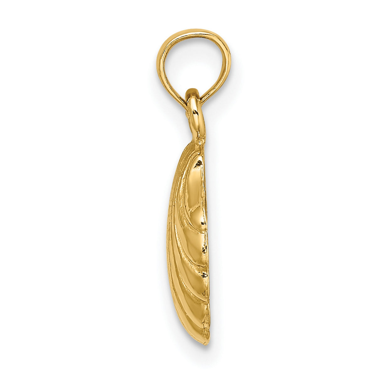 14k Yellow Gold Scallop Shell Pendant, Camino de Santiago Inspired Religious Jewelry for Women