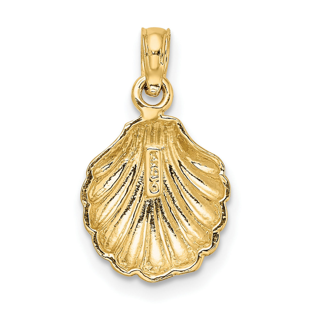 14k Yellow Gold Scallop Shell Pendant, Camino de Santiago Inspired Religious Jewelry for Women