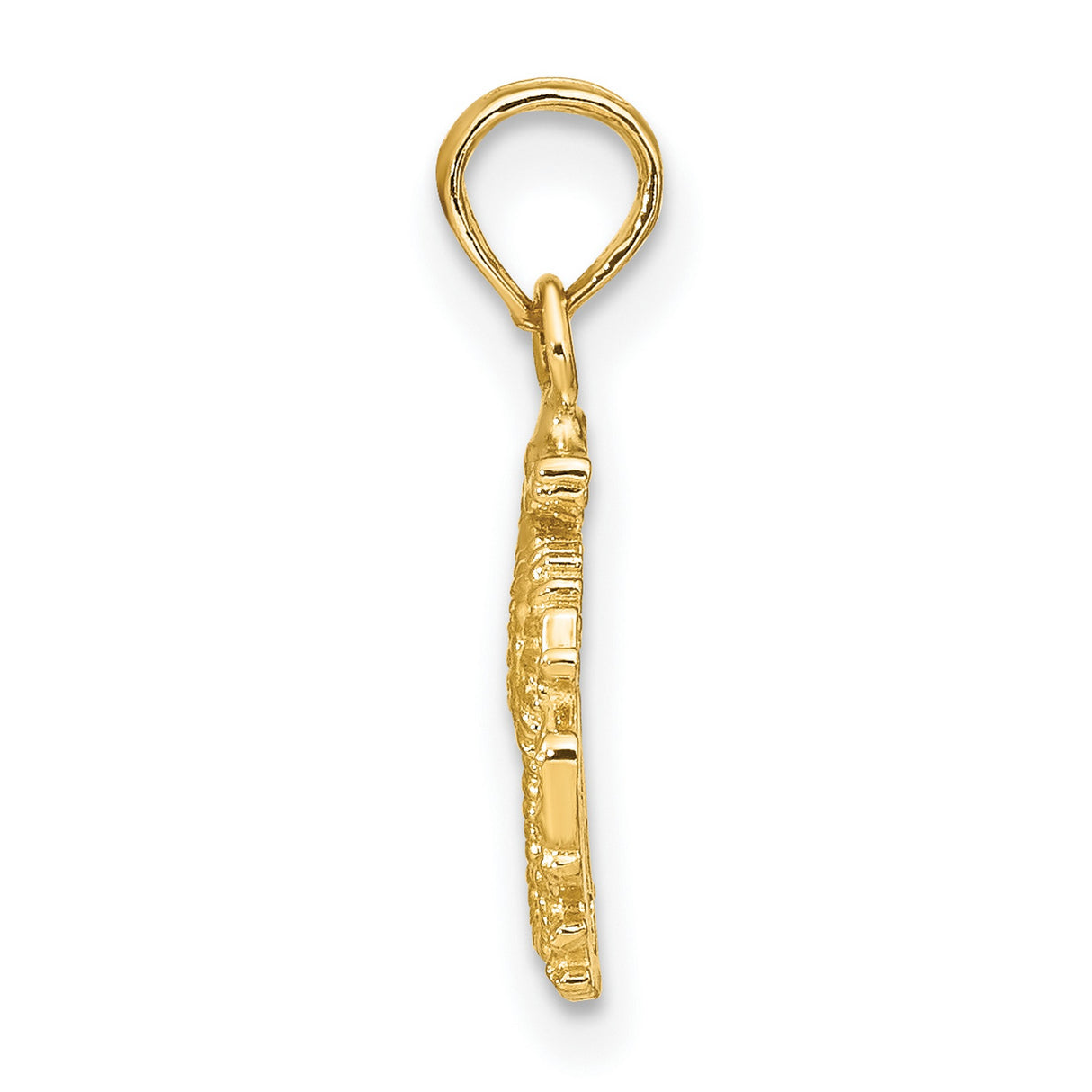 14k Yellow Gold Seahorse Pendant with Coral Branch Detail, Nautical Marine Life Charm