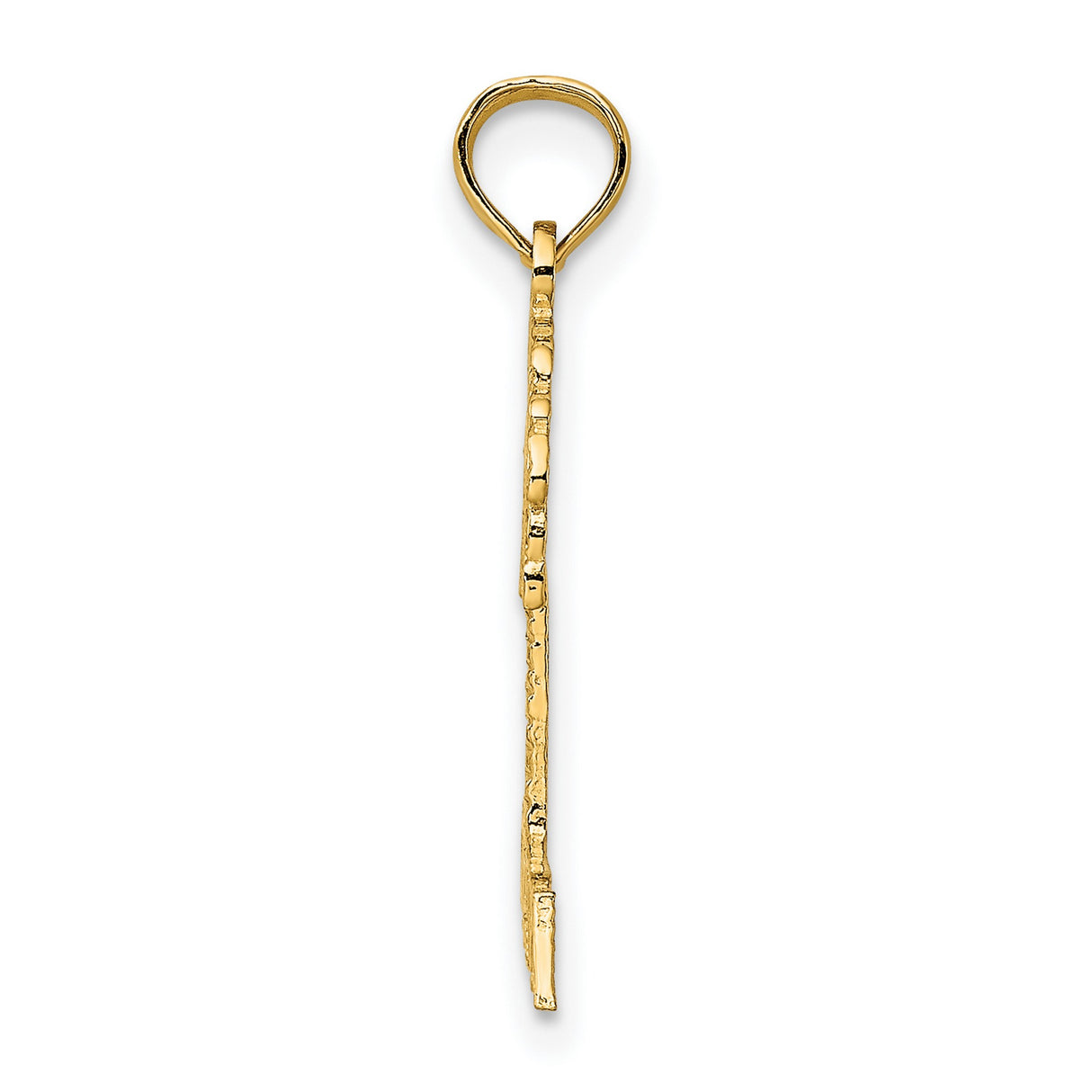 14k Yellow Gold Palm Tree Pendant with Tropical Design, Island Charm for Women or Unisex
