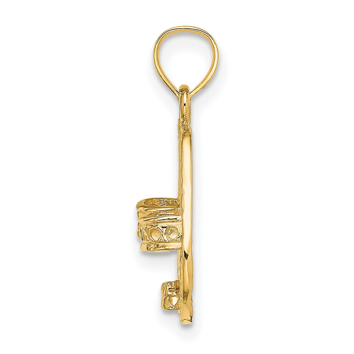 14k Yellow Gold Sandal Pendant with Roman Numerals, Spiritual Walk of Faith Theme