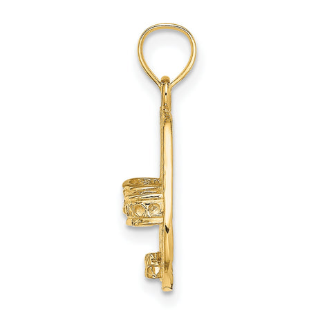 14k Yellow Gold Sandal Pendant with Roman Numerals, Spiritual Walk of Faith Theme