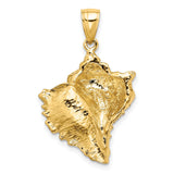 14k Yellow Gold Conch Shell Pendant, Nautical Coastal Design for Women or Unisex Wear
