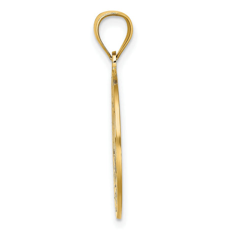 14k Yellow Gold Dolphin Pendant with Saint Thomas Text, Nautical Ocean Life Charm
