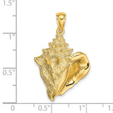 14k Yellow Gold Conch Pendant, Ocean-Inspired Shell Charm, Nautical Beachwear Jewelry for Women