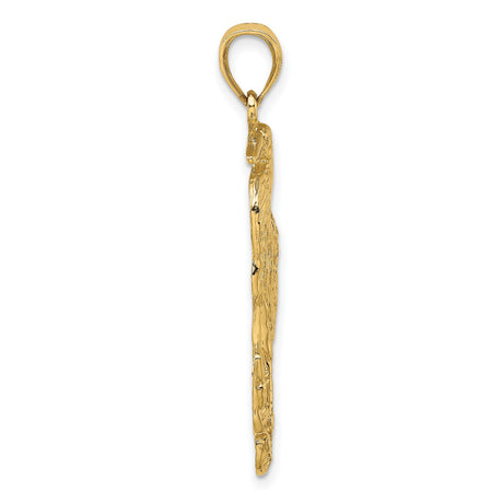 14k Yellow Gold Heron Pendant, Realistic Wildlife Charm with Nature-Inspired Detail