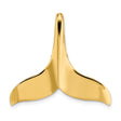 14k Yellow Gold Whale Tail Pendant, Nautical Ocean Theme Charm, Unisex Coastal Jewelry