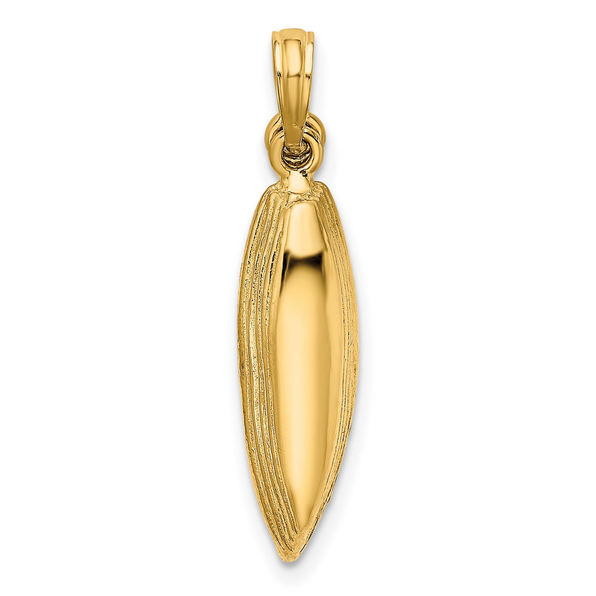 14k Yellow Gold Kayak Pendant with Detailed Paddles, Canoe Charm for Outdoor Adventure