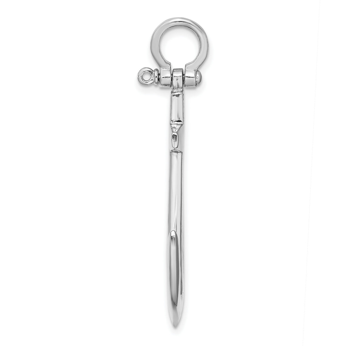 14k White Gold Anchor Pendant, Nautical Cross Design, Christian Symbol of Hope and Faith