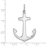 14k White Gold Anchor Pendant, Nautical Cross Design, Christian Symbol of Hope and Faith