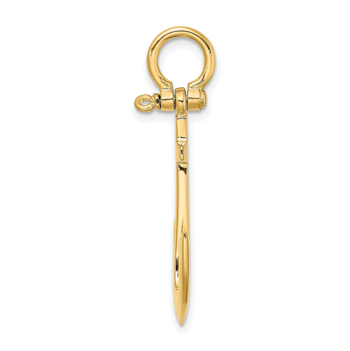 14k Yellow Gold Anchor Pendant, Nautical Faith Symbol, Unisex Christian Charm