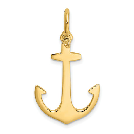 14k Yellow Gold Anchor Pendant, Nautical Faith Symbol, Unisex Christian Charm