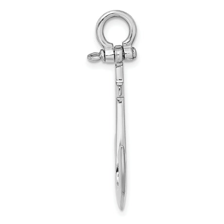 14k White Gold Anchor Cross Pendant with Hidden Christian Cross, Nautical Religious Charm