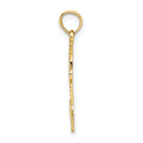 14k Yellow Gold Palm Tree Pendant, Tropical Key West Design for Women or Unisex