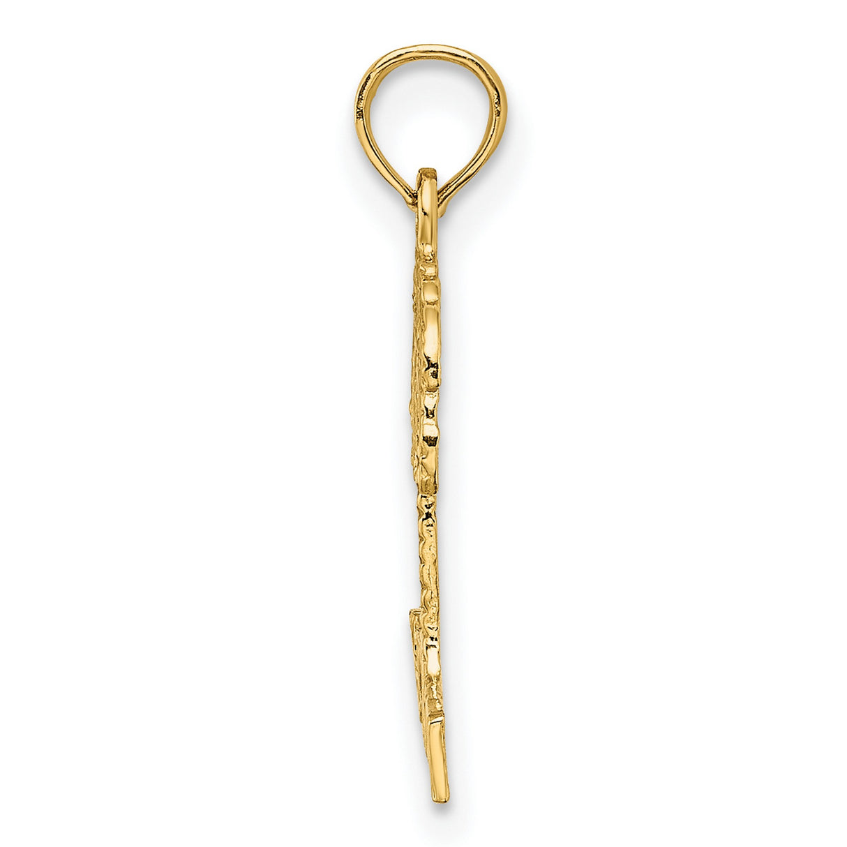 14k Yellow Gold Palm Tree Pendant, Tropical Island Charm for Women or Unisex