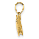 14k Yellow Gold Dolphin Pendant, Ocean-Themed Marine Life Jewelry for Women
