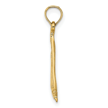 14k Yellow Gold Sailboat Pendant with Openwork Sailing Ship Design, Nautical Theme for Women
