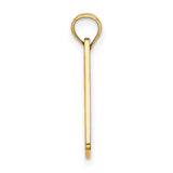 14k Yellow Gold Rectangle Pendant with Ft Myers Florida Text, Polished City Souvenir Charm