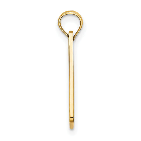 14k Yellow Gold Rectangle Pendant with Ft Myers Florida Text, Polished City Souvenir Charm