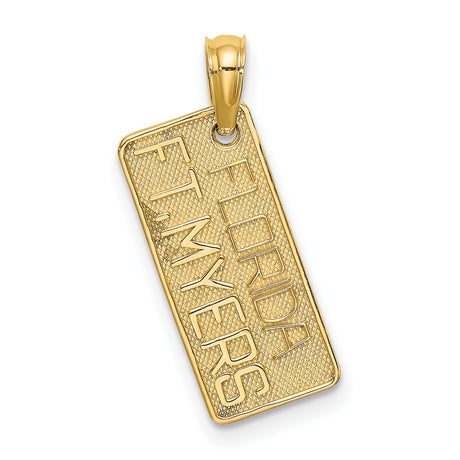 14k Yellow Gold Rectangle Pendant with Ft Myers Florida Text, Polished City Souvenir Charm