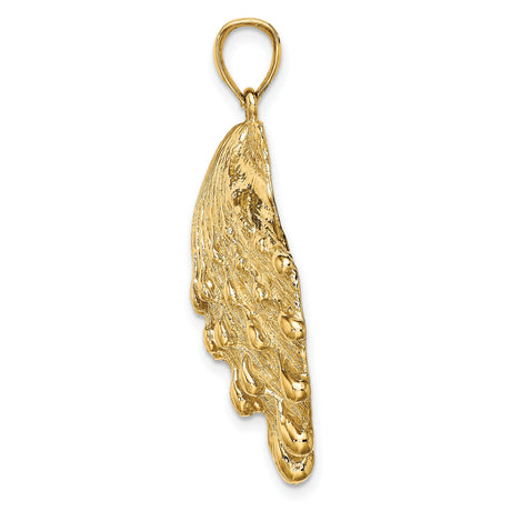 14k Yellow Gold Scallop Shell Pendant, Camino de Santiago Christian Travel Charm