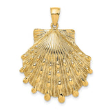14k Yellow Gold Scallop Shell Pendant, Camino de Santiago Christian Travel Charm