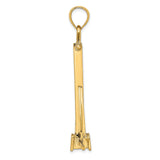 14k Yellow Gold Sailboat Pendant with Detailed Sail and Mast, Nautical Charm