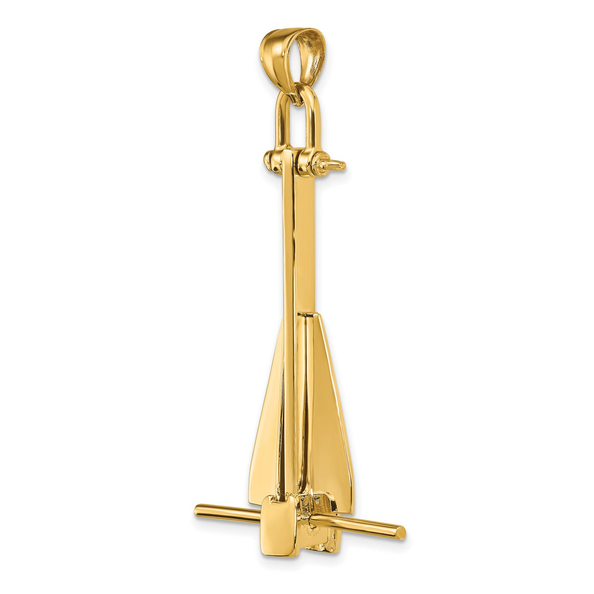 14k Yellow Gold Sailboat Pendant with Detailed Sail and Mast, Nautical Charm