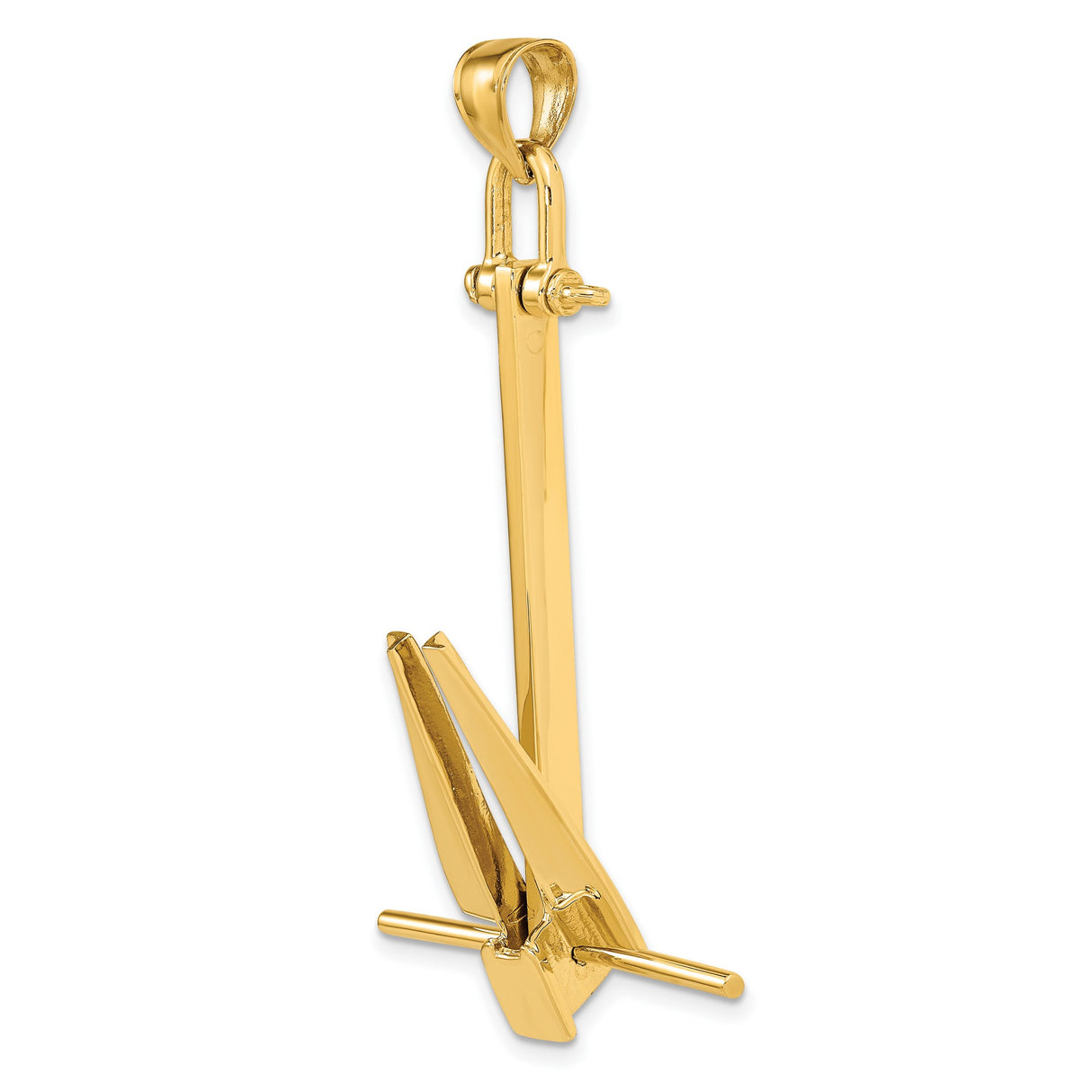 14k Yellow Gold Sailboat Pendant with Detailed Sail and Mast, Nautical Charm