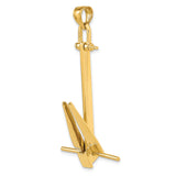 14k Yellow Gold Sailboat Pendant with Detailed Sail and Mast, Nautical Charm