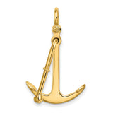 14k Yellow Gold Anchor Pendant, Nautical Maritime Charm Symbolizing Faith, Hope, and Strength