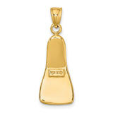 14k Yellow Gold Diving Fin Pendant, Nautical Ocean Charm for Divers and Beach Lovers