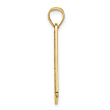 14k Yellow Gold Ocean City NJ Pendant, Rectangular New Jersey Charm