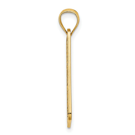 14k Yellow Gold Ocean City NJ Pendant, Rectangular New Jersey Charm