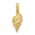 14k Yellow Gold Seashell Pendant with Textured Detailing, Nautical Conch Charm for Women